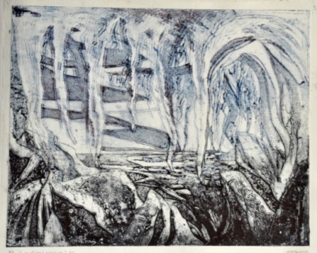 "Landskap i Rubbning" - Collografi