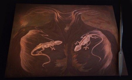 "Etching in progress"
