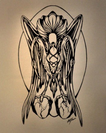 "Mother of birds" - printed on canvas bag, available in "shop"