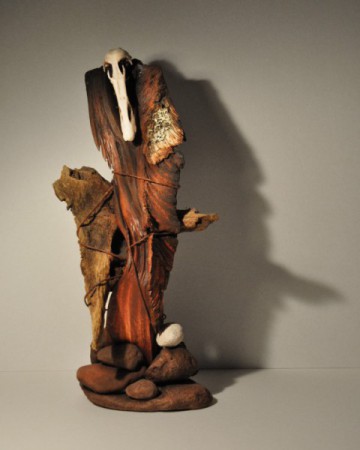"Skymningsväktare" - Wooden sculpture